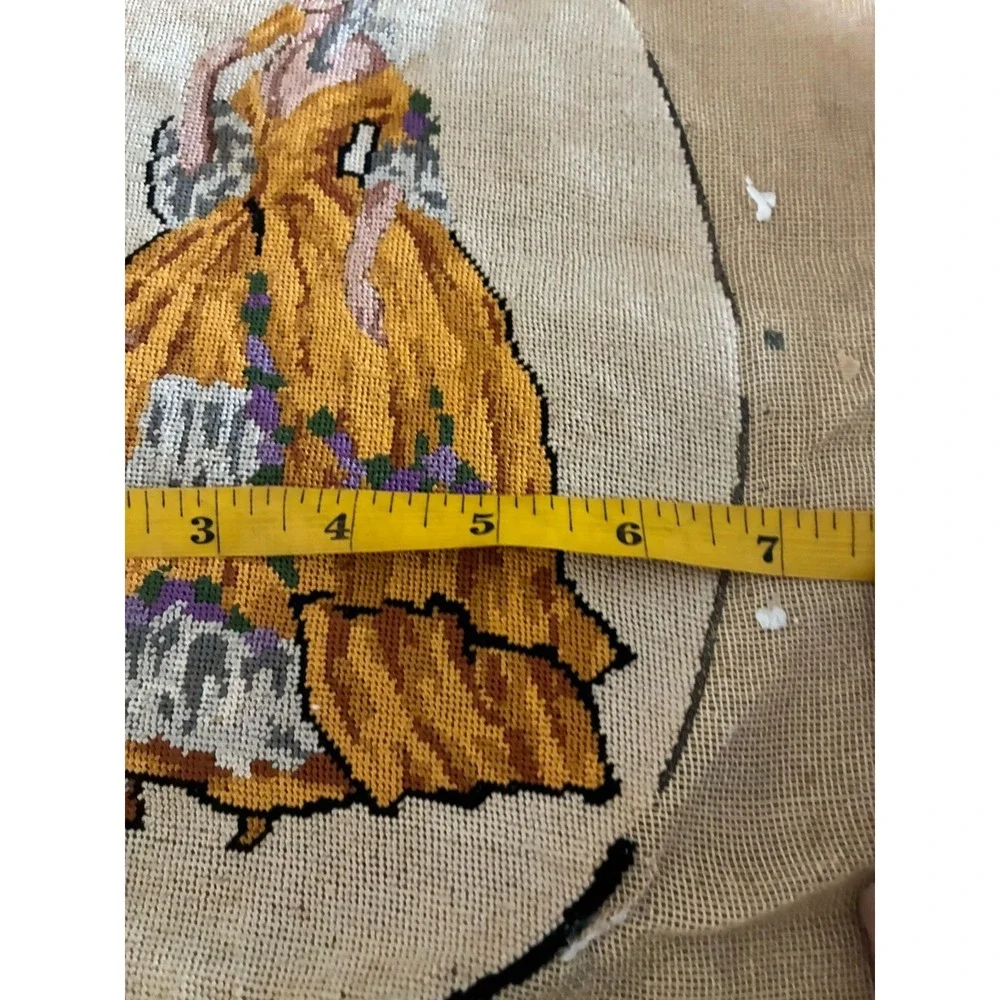 Vintage Needlepoint‎ Tapestry Finished Victorian Lady 10x6.75